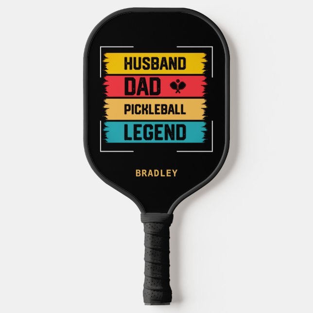 Husband Dad Pickleball Legend Personalised Name Paddle (Front)