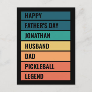 Husband Dad Pickleball Legend Retro Father's Day Holiday Postcard