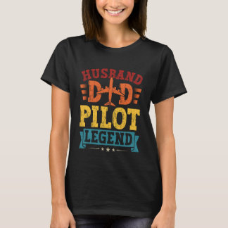 Husband Dad Pilot Legend Aeroplane T-Shirt