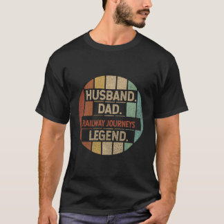 Husband Dad Railway Journeys Legend Vintage T-Shirt