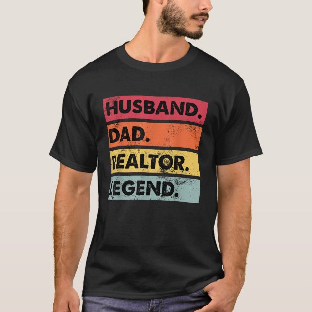 Husband Dad Realtor Funny Real Estate Agent Mens F T-Shirt (Front)