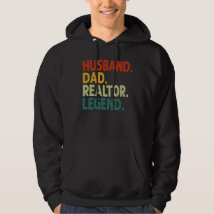 Husband Dad Realtor Legend Vintage Real Estate Hoodie