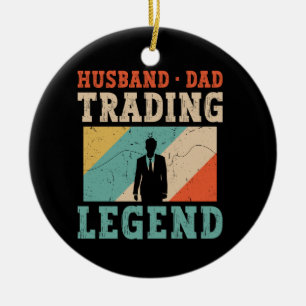 Husband Dad Trading Retro, Day Trader Stock Market Ceramic Tree Decoration