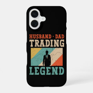 Husband Dad Trading Retro, Day Trader Stock Market iPhone 16 Case