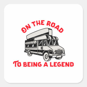 Husband dad trucker legend square sticker