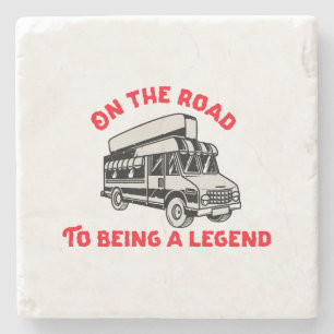 Husband dad trucker legend stone coaster