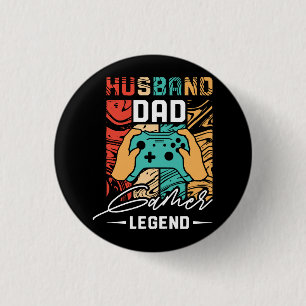 Husband Dad Video Game Legend 3 Cm Round Badge