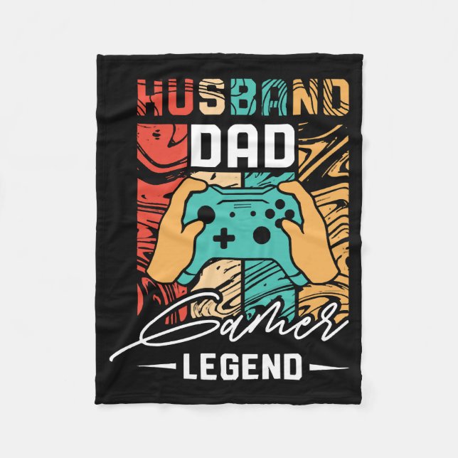 Husband Dad Video Game Legend  Fleece Blanket (Front)