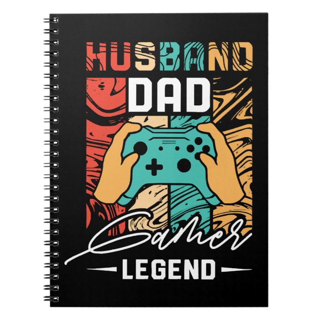 Husband Dad Video Game Legend  Notebook (Front)