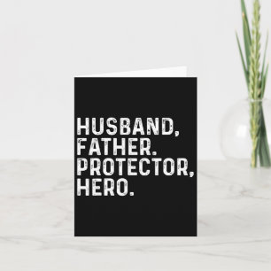 Husband Daddy Protector Hero Dad Fathers Day 2025 Card