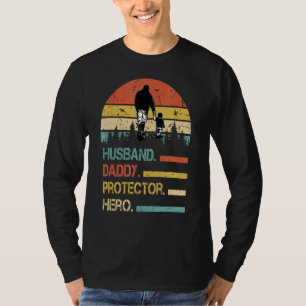 Husband Daddy Protector Hero Father's Day For Dad T-Shirt
