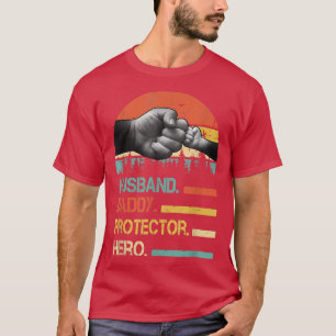 Husband Daddy Protector Hero Fathers Day Gift For T-Shirt