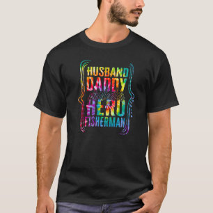 Husband Daddy Protector Hero Fisherman Tie Dye Gol T-Shirt