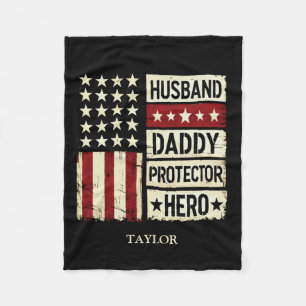 Husband Daddy Protector Hero Fleece Blanket