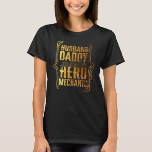 Husband Daddy Protector Hero Mechanic Tie Dye Gold T-Shirt