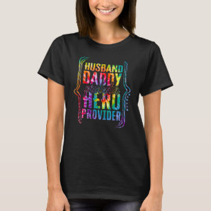 Husband Daddy Protector Hero Provider Tie Dye Gold T-Shirt