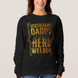Husband Daddy Protector Hero Welder Tie Dye Golden Sweatshirt
