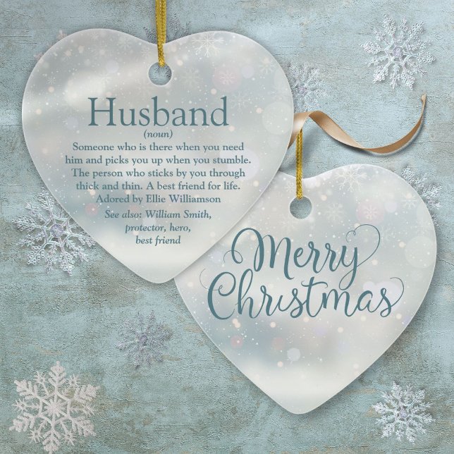 Husband Definition Merry Christmas Holidays Ceramic Tree Decoration (Husband Definition Merry Christmas Holidays Ceramic Ornament)