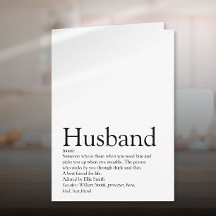 Husband Definition Quote Fun Modern Card