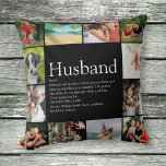 Husband Definition Quote Photo Collage Cushion<br><div class="desc">Personalise for your special husband to create a unique gift for birthdays, anniversaries, weddings, Christmas or any day you want to show how much he means to you. A perfect way to show him how amazing he is every day. You can even customise the background to their favourite colour. Designed...</div>