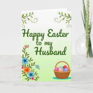 Husband Easter Floral Pattern Card