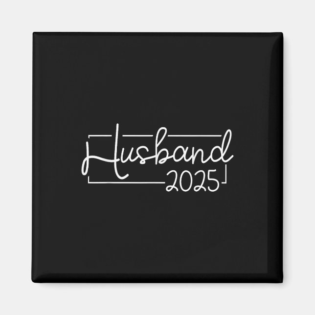 Husband Est 2025 Just Married Hubby Wedding Gettin Magnet (Front)