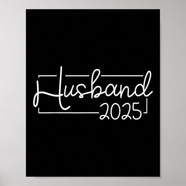 Husband Est 2025 Just Married Hubby Wedding Gettin Poster (Front)