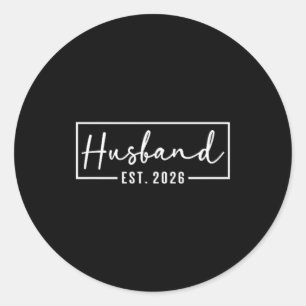 Husband Est 2026 Married Couple Wedding Honeymoon Classic Round Sticker
