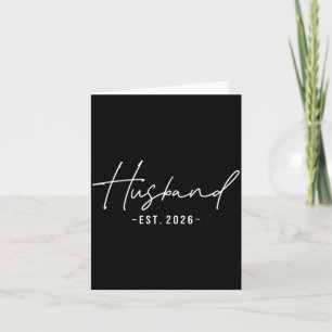 Husband Est 2026 Married Honeymoon Wedding Couples Card