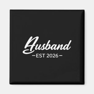 Husband Est 2026 Shirt Married Honeymoon Wedding Magnet