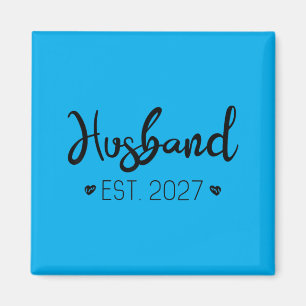 Husband Est 2027 Married Couple Wedding Party Magnet