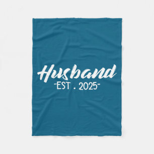 Husband Est Newly Married Couple Fleece Blanket