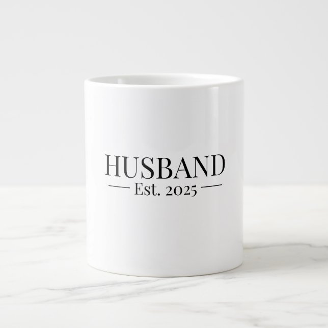 Husband Established 2025 Large Coffee Mug (Front)