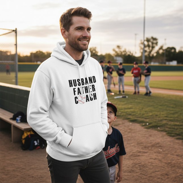 Husband Father Coach Baseball Dad Quote Hoodie (Creator Uploaded)