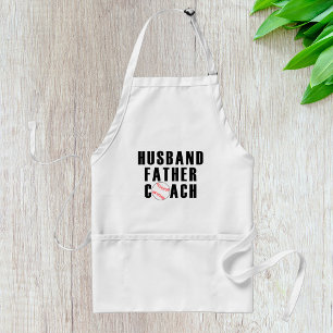 Husband Father Coach Baseball Dad Quote Standard Apron