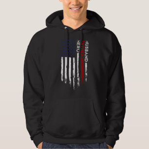 Husband Father Hero American Flag Father's Day Hoodie