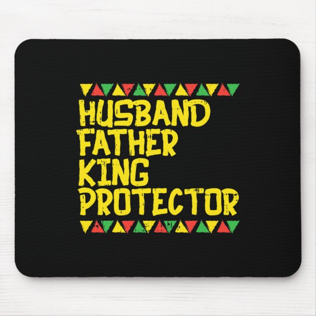 Husband Father King Protector Kente Black African  Mouse Pad (Front)
