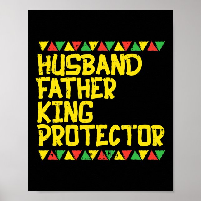 Husband Father King Protector Kente Black African  Poster (Front)