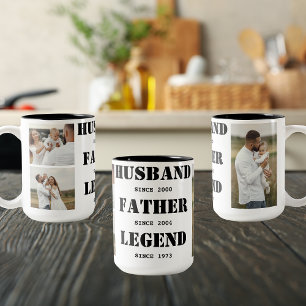 Husband Father Legend 3 Photos Father's Day Mug