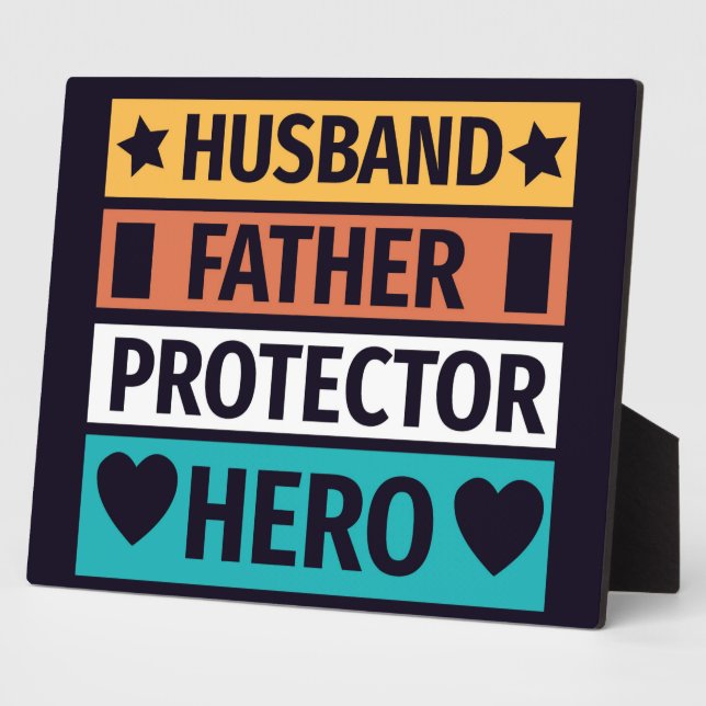 Husband Father Protector Hero Plaque (Side)