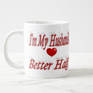 Husband funny quote red text large coffee mug