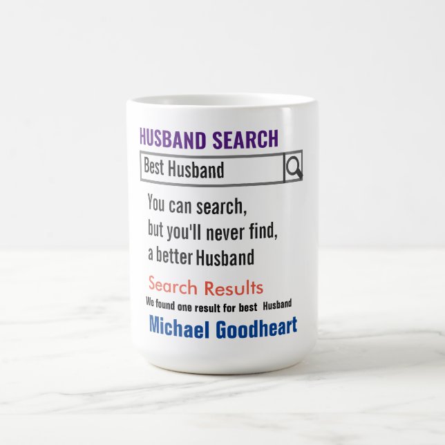 Husband Funny Search Gift Mug (Center)