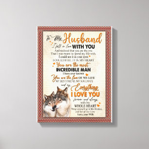 Husband Gift Letter To My Husband From Wife Canvas Print