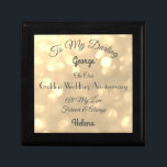 Husband Golden Wedding Anniversary Keepsake Box<br><div class="desc">Gorgeous Gold sparkly personalised Husband Golden Wedding Anniversary Keepsake / Gift Box.</div>