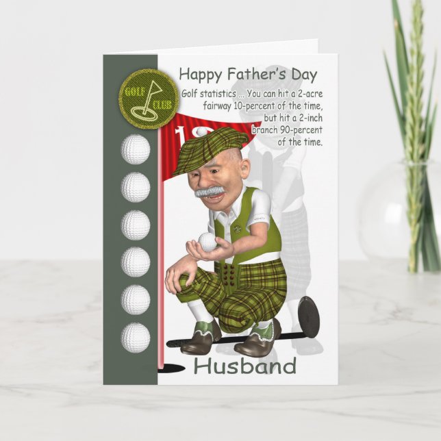 Husband Golf Father's Day Greeting Card Golfing (Front)