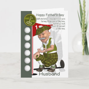 Husband Golf Father's Day Greeting Card Golfing