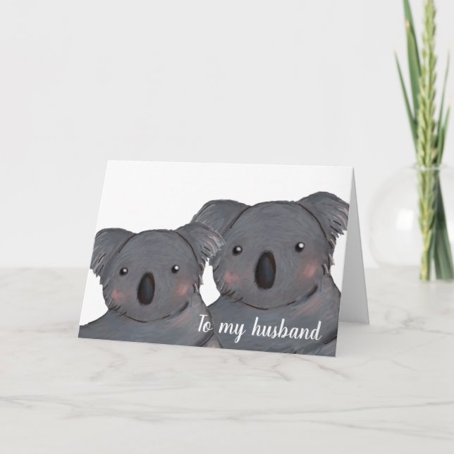 Husband Happy Anniversary koala card (Front)