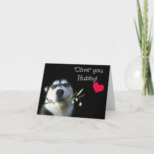 Husband Happy Birthday Cute Husky Dog Card