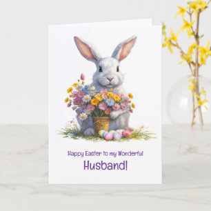 Husband Happy Easter with Cute Bunny Card