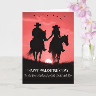 Husband Happy Valentines Day Country Western Card